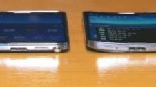 Galaxy Round with its curved display compared with Galaxy Note 3 on video