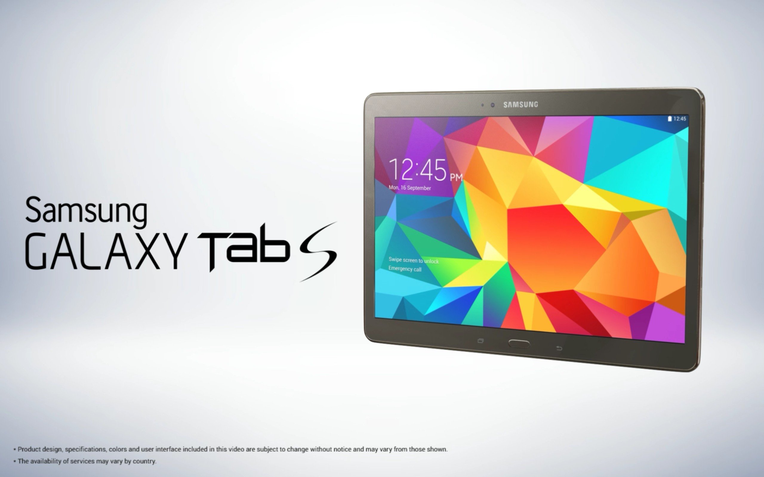 Here are a few Samsung Galaxy Tab S images and features