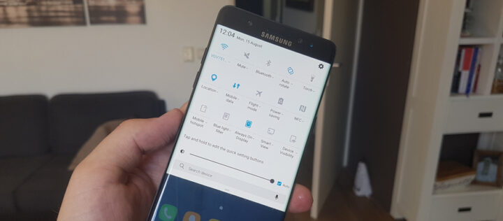 Samsung Galaxy Note 7 Notifications Toggles 720x316