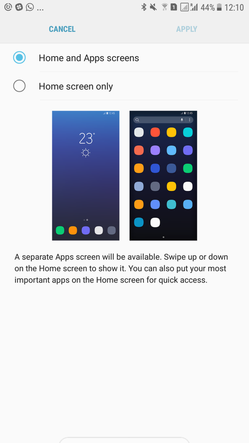 show all apps on home screen