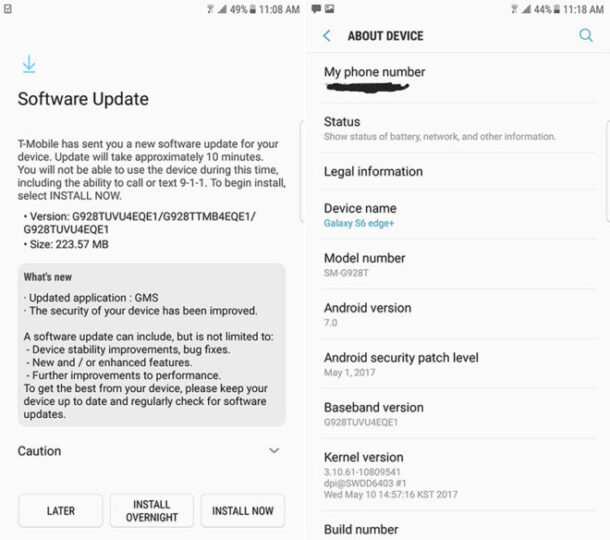 samsung galaxy s6 software update 2017