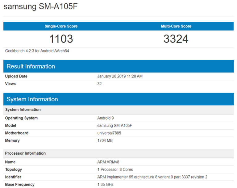 samsung a10 height