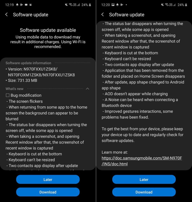 samsung galaxy note 10 android 11 update