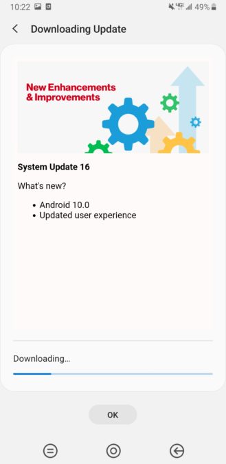 Samsung Galaxy Note 9 Android 10 One UI 2.0 Update Verizon