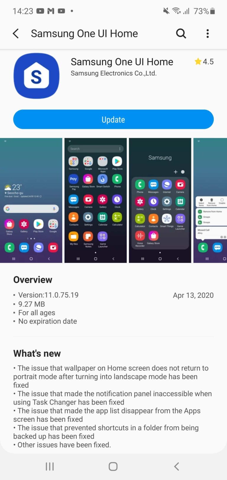 One UI Home update fixes wallpaper rotation bug introduced by One UI 2.