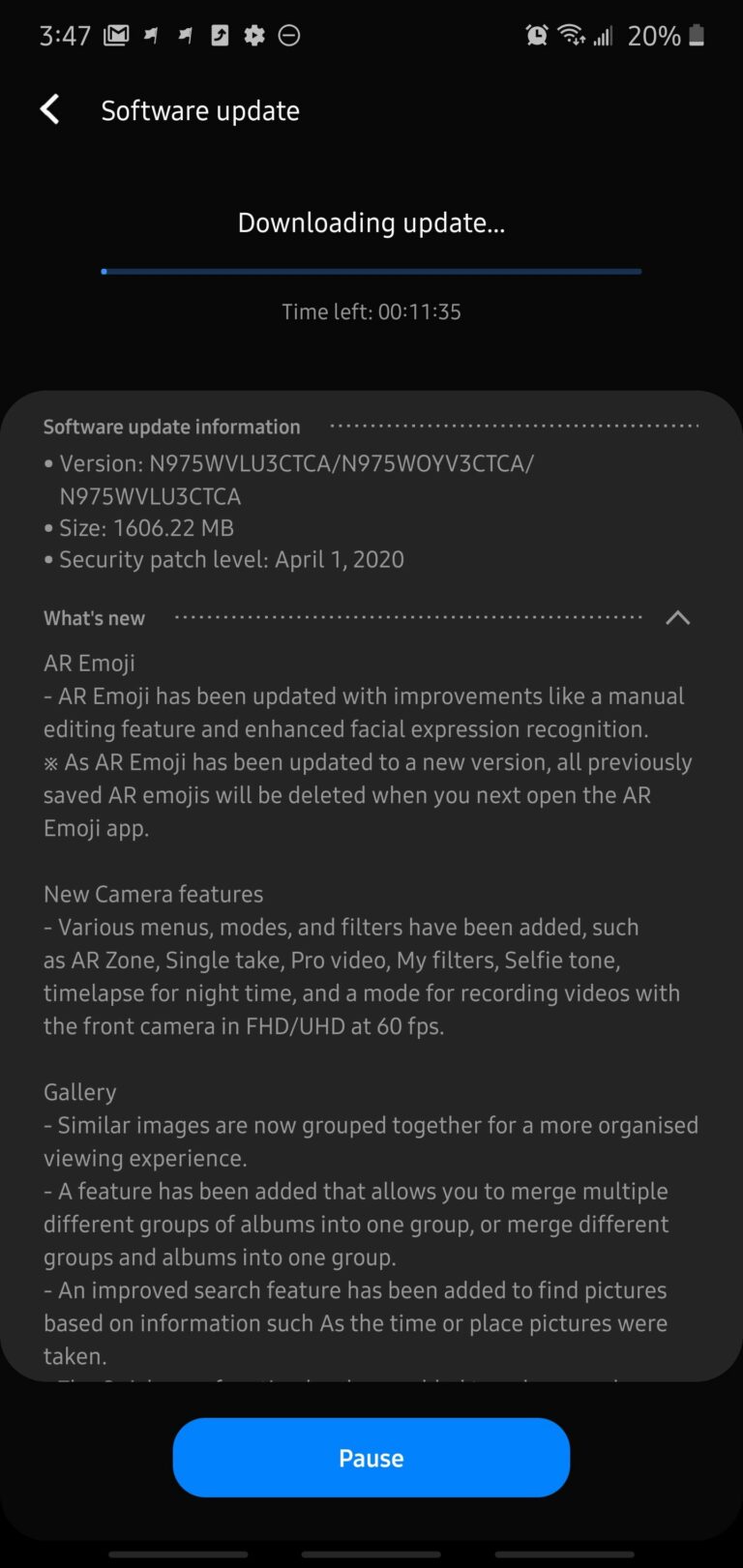 ui 2.5 update note 10 plus