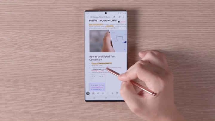 can galaxy note convert handwriting to word documents