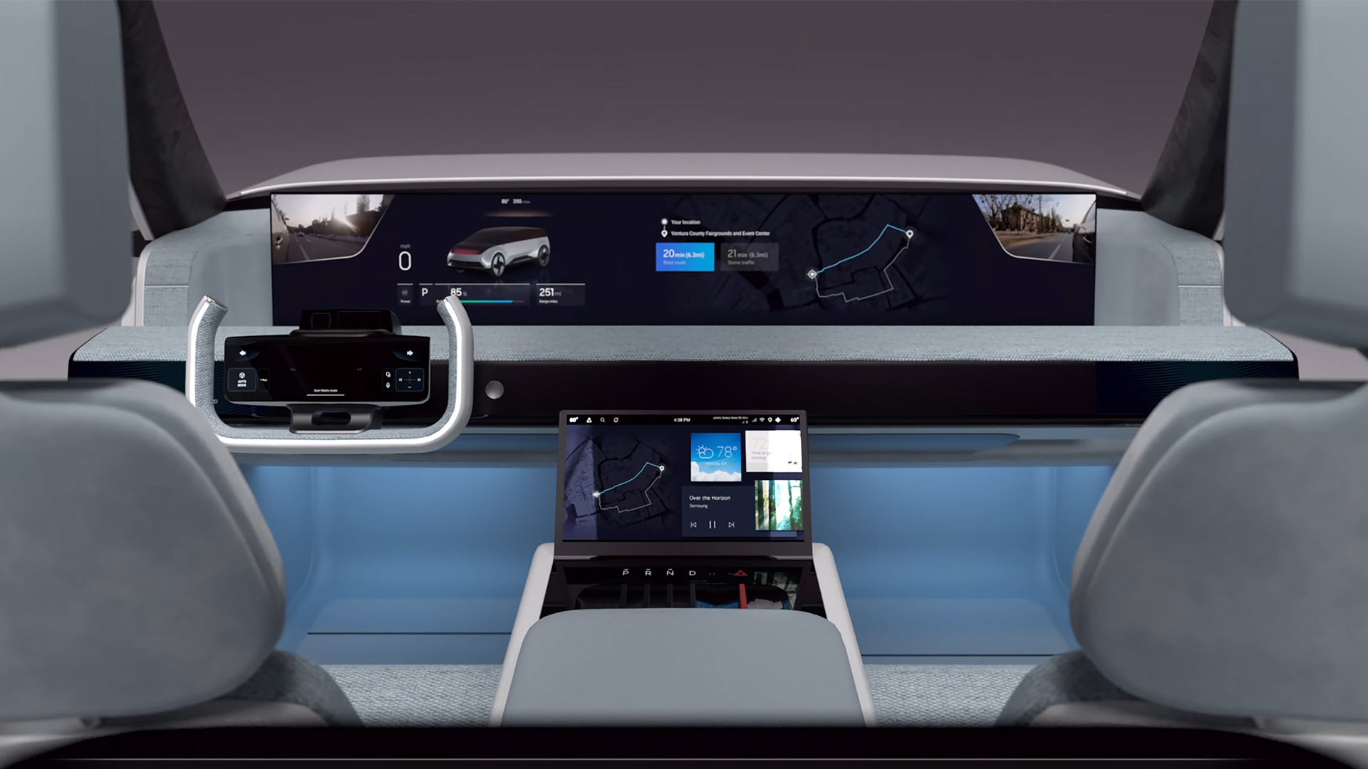 Samsung's nextgen Digital Cockpit for smart cars has giant screens