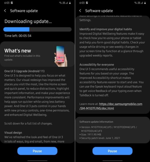 samsung m10 android 11 update