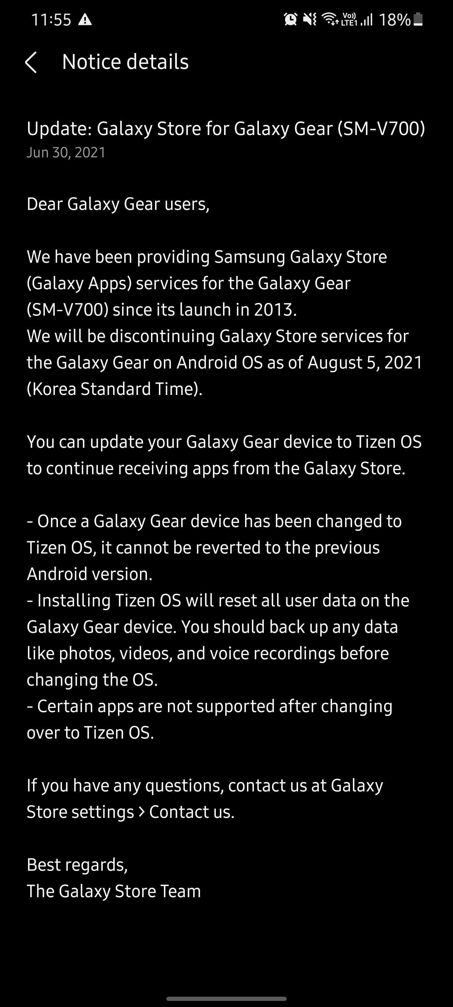 Prise En Charge De L'Application Samsung Galaxy Gear