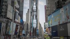 Samsung Display has a giant digital waterfall in New York City