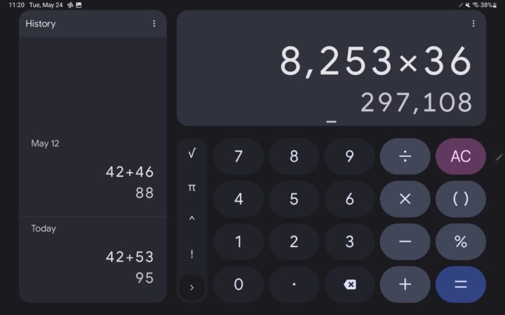 Google Calculator Redesign Tablet UI