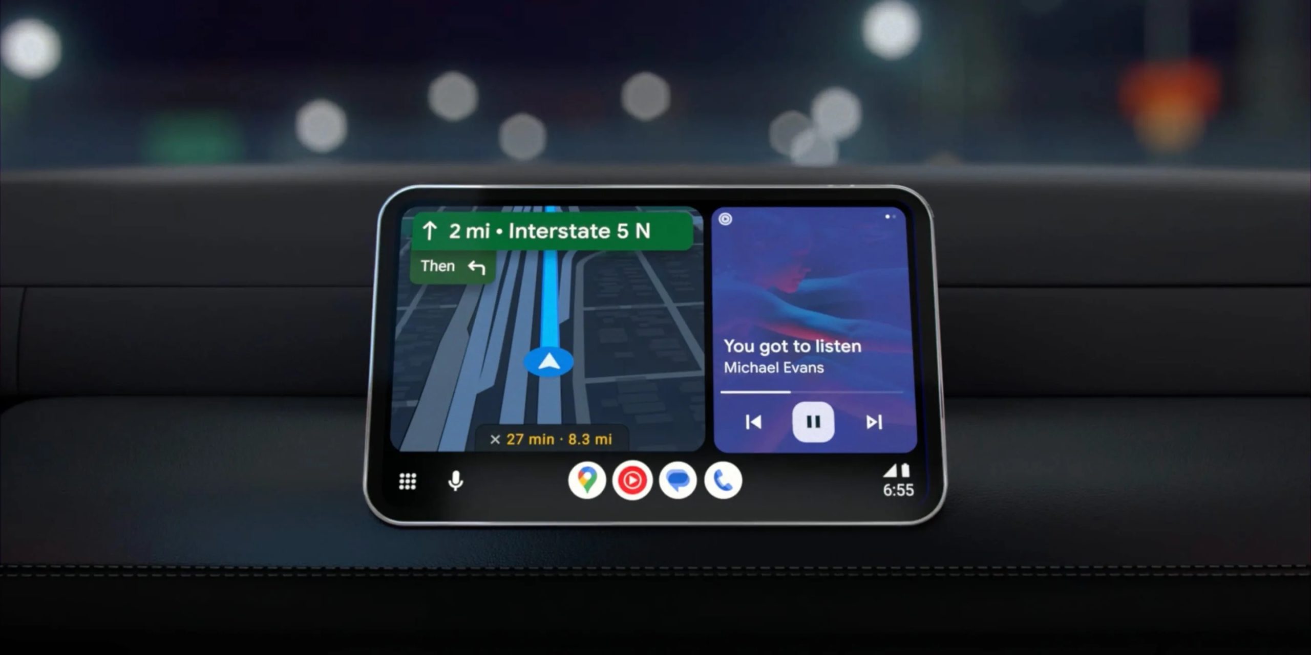 Android Auto Redesign 2023 Smaller Landscape Infotainment System Screen Scaled 