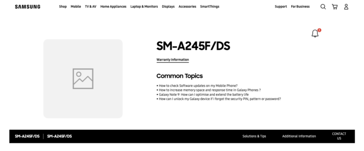 Samsung Galaxy A24 Support Page