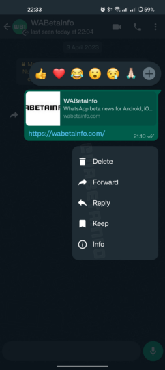 Whatsapp Context Menu