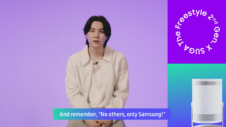 SUGA of BTS is mildly excited by Samsung’s new projector