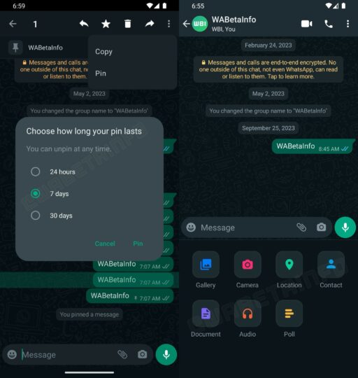 WhatsApp gains option for pinning messages inside conversations - SamMobile