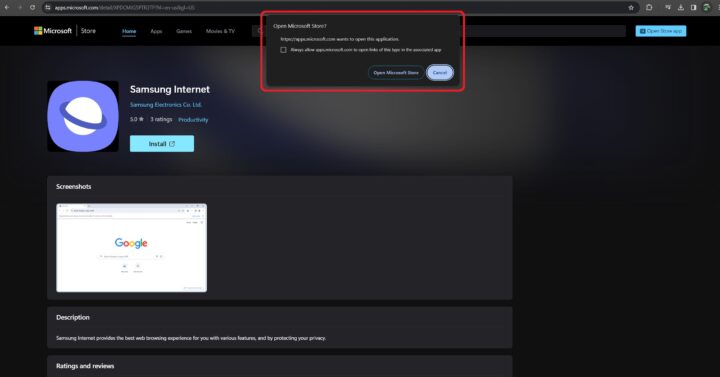 How to download Samsung Internet on Windows