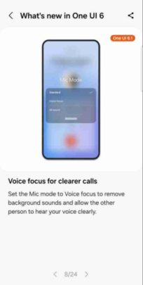 Samsung One UI 6.1 Voice Focus Clear Calls