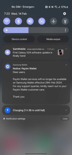 Samsung Wallet Paytm Wallet Integration Removed India