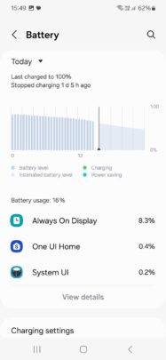 Samsung Device Care Battery Life Stats Today