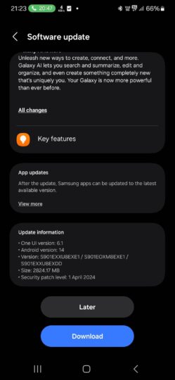 Galaxy S22 One UI 6.1 update India