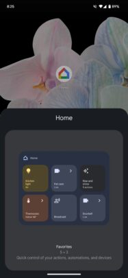 Preview of the Google Home Favorites widget