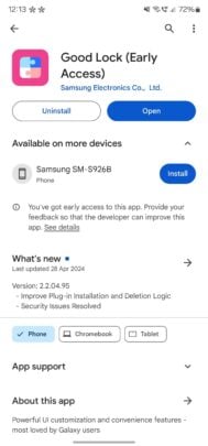 Samsung Good Lock Google Play Store Listing