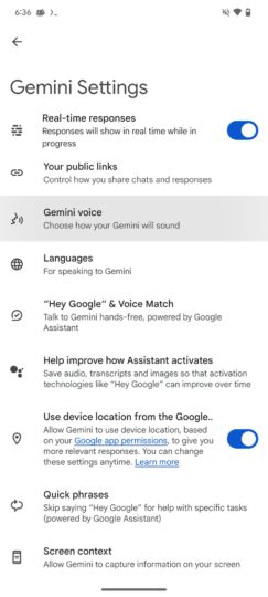 Google Gemini Beta Android Gemini Voice Option