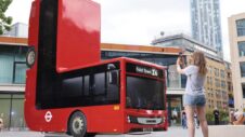 Samsung folds a London bus to promote its new Galaxy phones