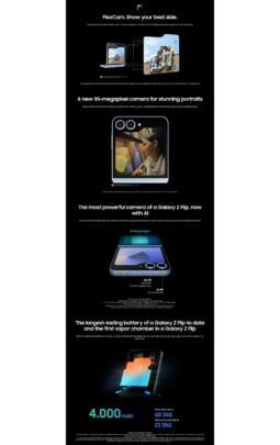 Baño de vapor de cámara y batería para Samsung Galaxy Z Flip 6