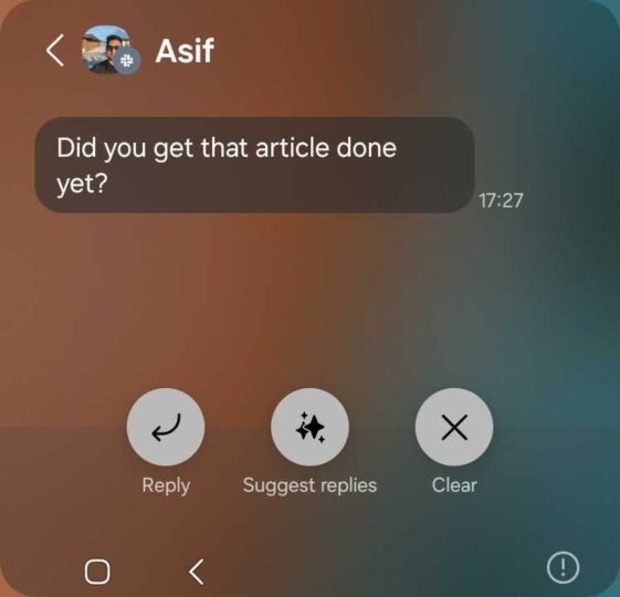 Samsung Galaxy Z Flip 6 Suggested Replies Cover Screen One UI 6.1.1