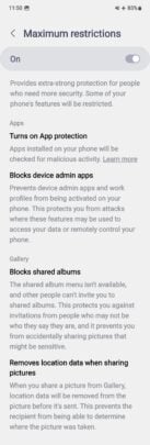 Restricciones máximas para el bloqueo automático en Samsung One UI 6.1.1