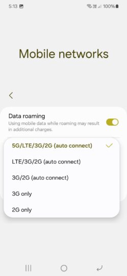 Samsung Galaxy Smartphones And Tablets Network Modes