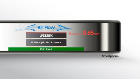Samsung LPDDR5X DRAM Thinnest 0.65mm