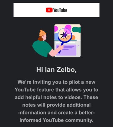 YouTube Viewers' Notes Testing Invite