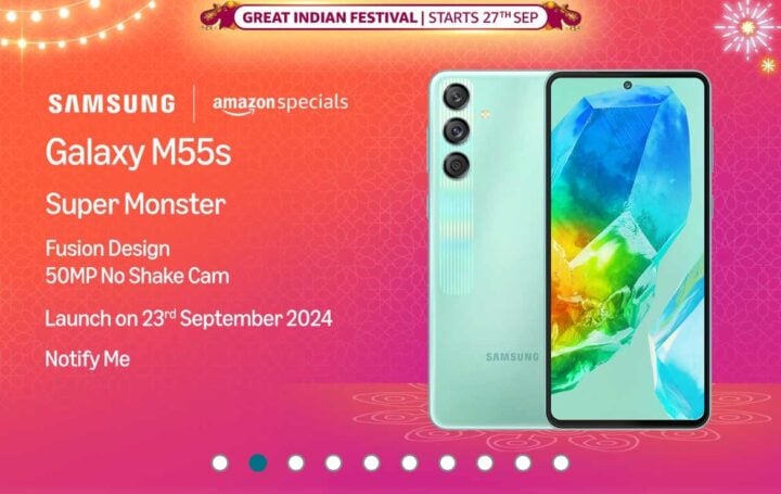 Samsung Galaxy M55s Official Launch Date Poster