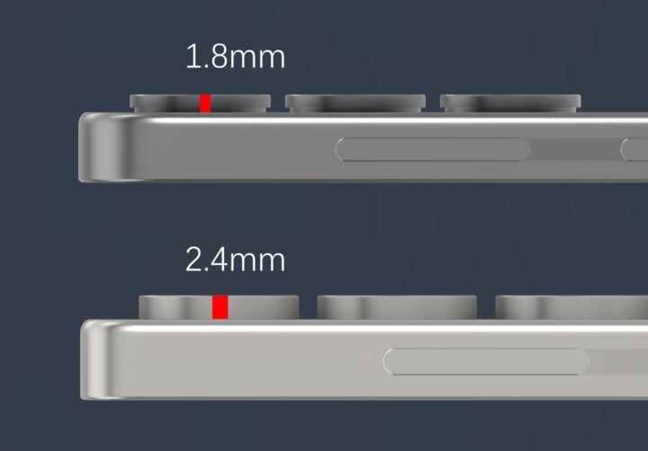 Samsung Galaxy S25 versus Galaxy S25 Ultra camera ring thickness