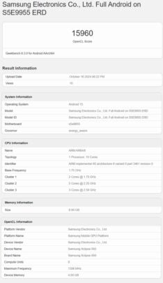 Samsung Exynos 2500 Geekbench