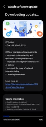 Samsung Galaxy Watch 6 One UI 6 Watch Beta 8 Update Changelog US