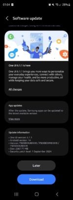 Samsung Galaxy Z Fold 3 One UI 6.1.1 Update Changelog EUrope