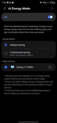 Samsung SmartThings Update AI Energy Mode Options October 2024