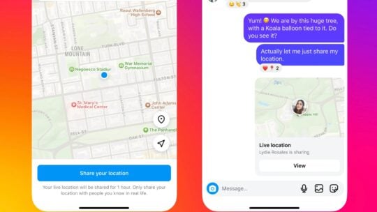 Instagram Live Location Sharing