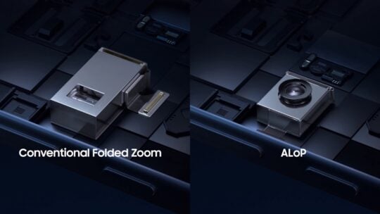 Samsung All Lenses On Prism ALOP Telephoto Caemra Module Size Comparison Folded Zoom Lens