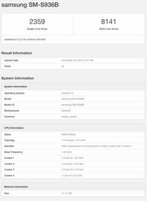 Samsung Galaxy S25 Plus Exynos 2500 Geekbench