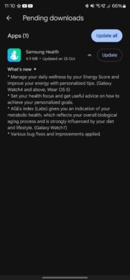 Samsung Health Update November 2024 Changelog