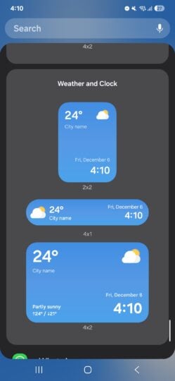 One UI 7 Weather widgets