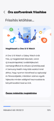 Samsung Galaxy Watch FE One UI 6 Watch Update Changelog Hungary