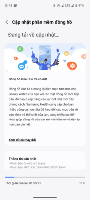 Samsung Galaxy Watch FE One UI 6 Watch Update Changelog Vietnam