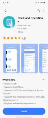 Samsung One Hand Operation Plus Update One UI 7.0 Support